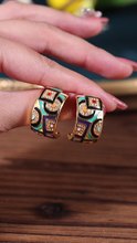 Zircon enamel retro earrings, luxury, niche, personalized earrings