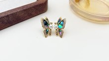 Original S925 silver needle abalone butterfly earrings pearl earrings
