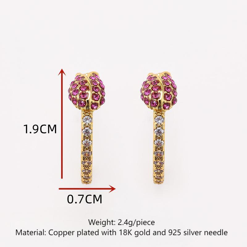 Original exquisite vintage oval spiral zircon earrings for women, niche design, high-end earrings silver needle