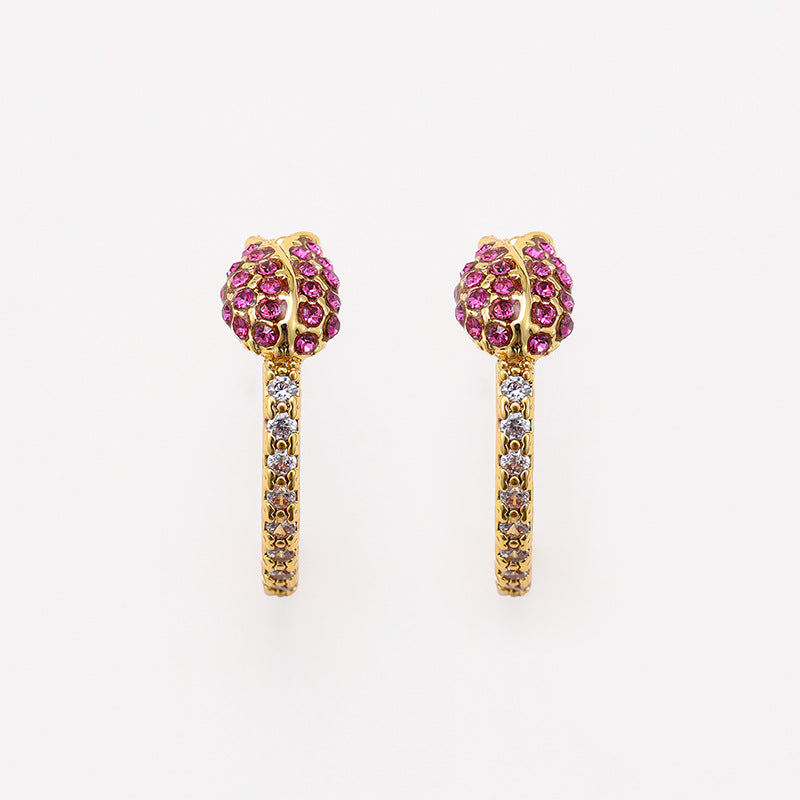 Original exquisite vintage oval spiral zircon earrings for women, niche design, high-end earrings silver needle