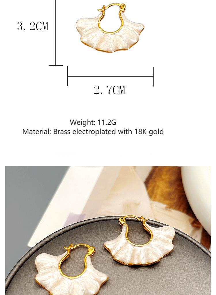 New handbag-shaped wave-patterned enamel earrings