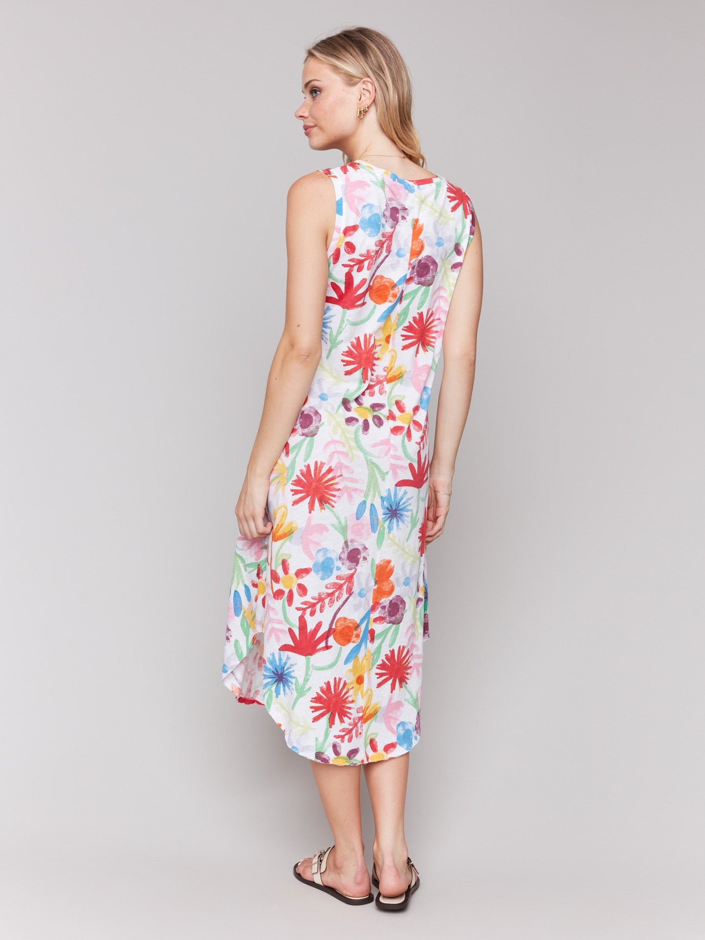 Printed Sleeveless Cotton Dress - Wildflowers