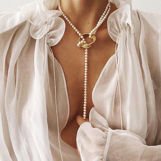 Pearl Necklace Multi-Wear Method Zhengyuan Imitation Shijia Necklace Stacked High-end Women’s Versatile Long Sweater Chain