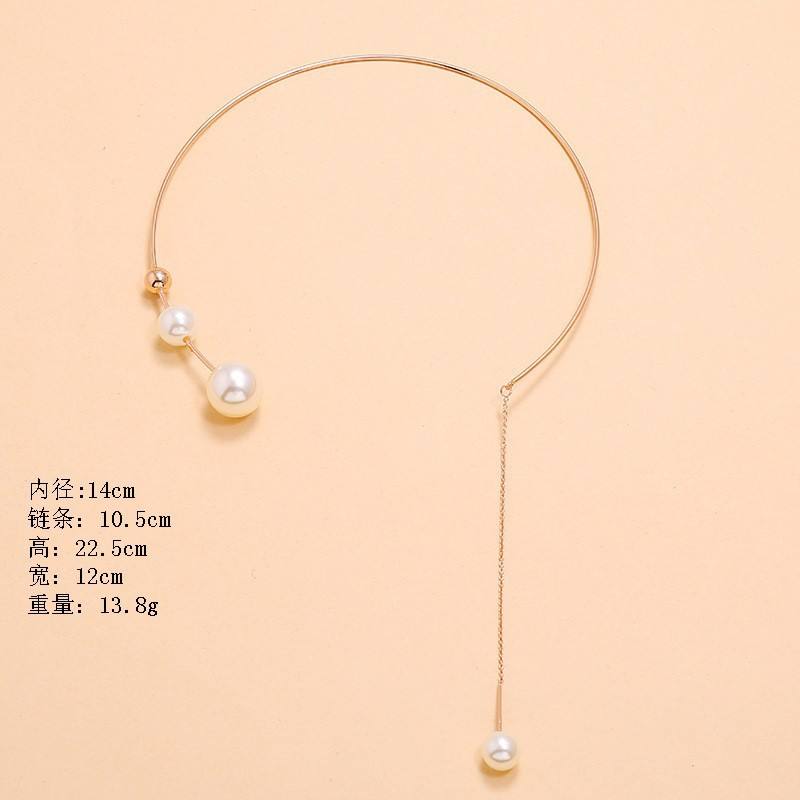 Exaggerated Fashion Pearl Necklace Feminine Style Versatile Pendant Trendy and Crowd Design Collar Jewelry