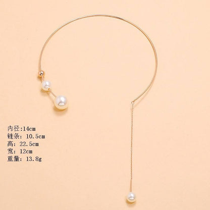 Exaggerated Fashion Pearl Necklace Feminine Style Versatile Pendant Trendy and Crowd Design Collar Jewelry
