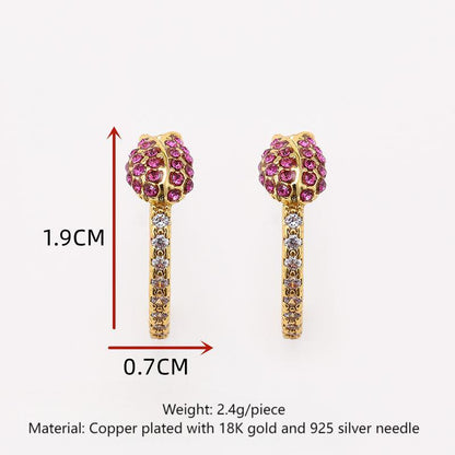 Original exquisite vintage oval spiral zircon earrings for women, niche design, high-end earrings silver needle