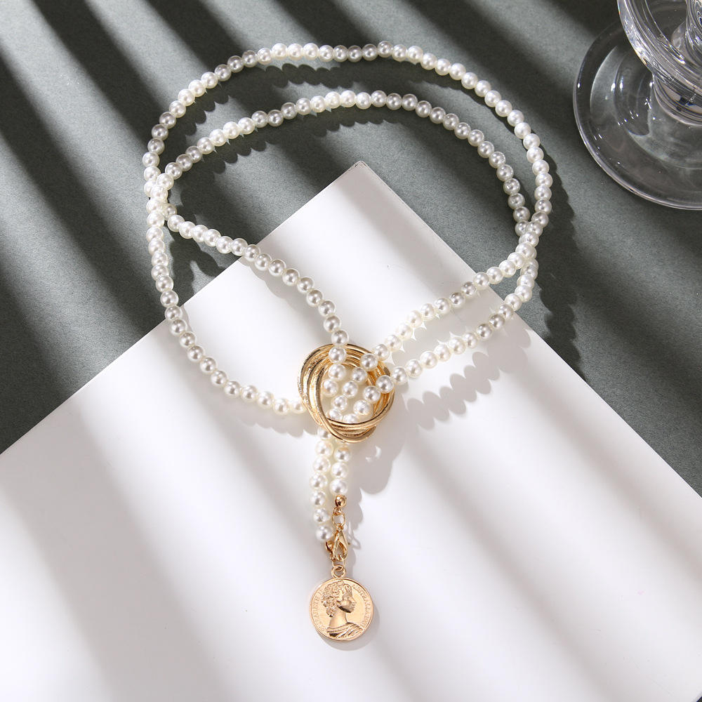 Pearl Necklace Multi-Wear Method Zhengyuan Imitation Shijia Necklace Stacked High-end Women’s Versatile Long Sweater Chain