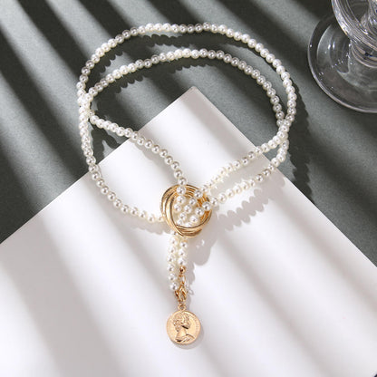 Pearl Necklace Multi-Wear Method Zhengyuan Imitation Shijia Necklace Stacked High-end Women’s Versatile Long Sweater Chain