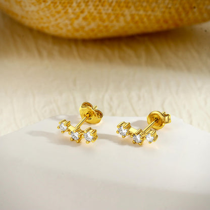 925 Sterling Silver Hypoallergenic Earrings Set for Multiple Piercing Dainty 14K Gold Plated Stud Huggie Small Hoop Earrings for Women Trendy Cute Earring Stacks for Sensitive Ears