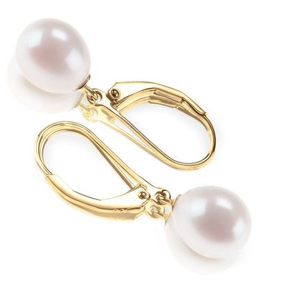 PAVOI Handpicked AAA+ Quality Freshwater Cultured Pearl Earrings Leverback Dangle Stud Pearl Earrings