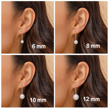 PAVOI Handpicked AAA+ Quality Freshwater Cultured Pearl Earrings Leverback Dangle Stud Pearl Earrings