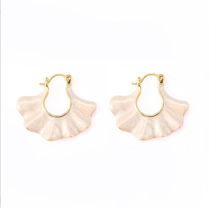 New handbag-shaped wave-patterned enamel earrings