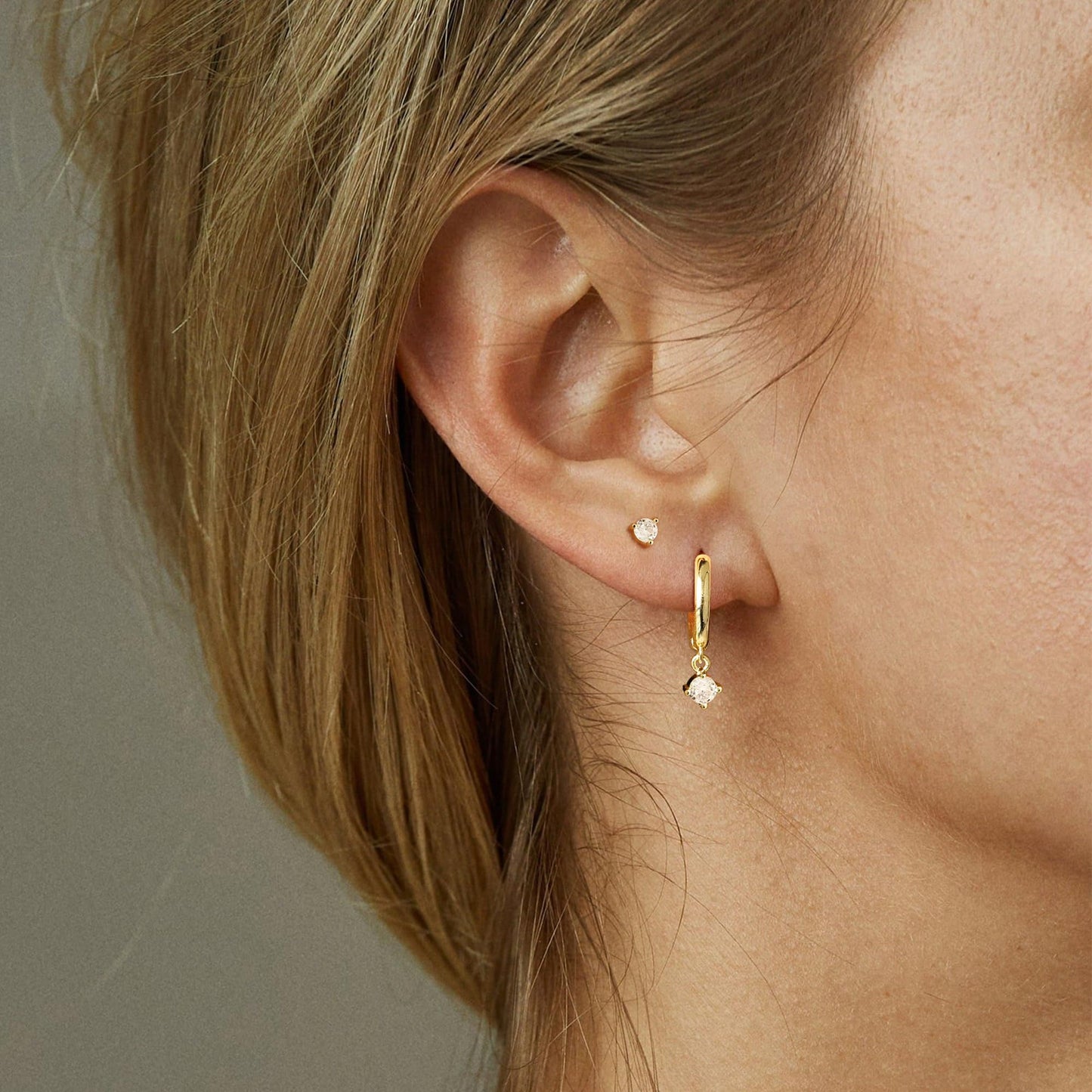 3 Pairs Gold Hoop Earrings Set: Dainty Stud Earrings Trendy Small 14K Gold Plated Hypoallergenic Dangle Cartilage Huggie Hoop Earrings for Women Gold Jewelry for Women Girls Gifts