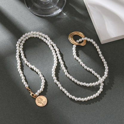 Pearl Necklace Multi-Wear Method Zhengyuan Imitation Shijia Necklace Stacked High-end Women’s Versatile Long Sweater Chain