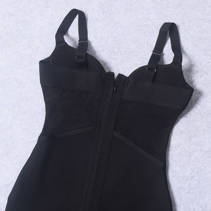 2024 Summer Cross-border Hepburn style little black dress high-end bandage dress diamond tube top sexy hot girl short skirt