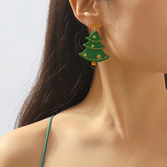 Acrylic Christmas Tree Earrings