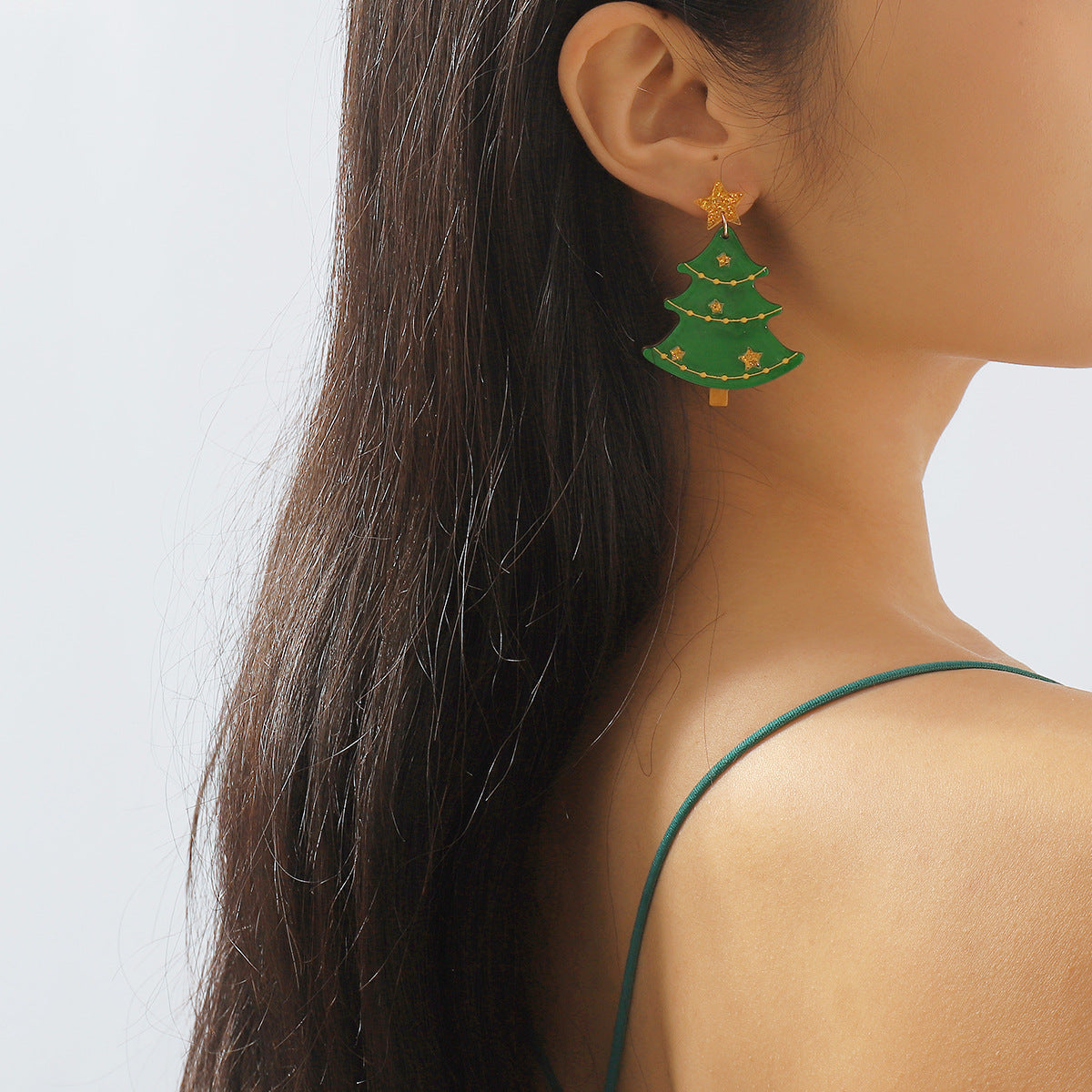 Acrylic Christmas Tree Earrings