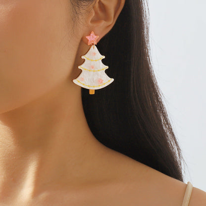 Acrylic Christmas Tree Earrings