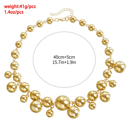 Big beads short collar female choker punk temperament beaded collar hot girl