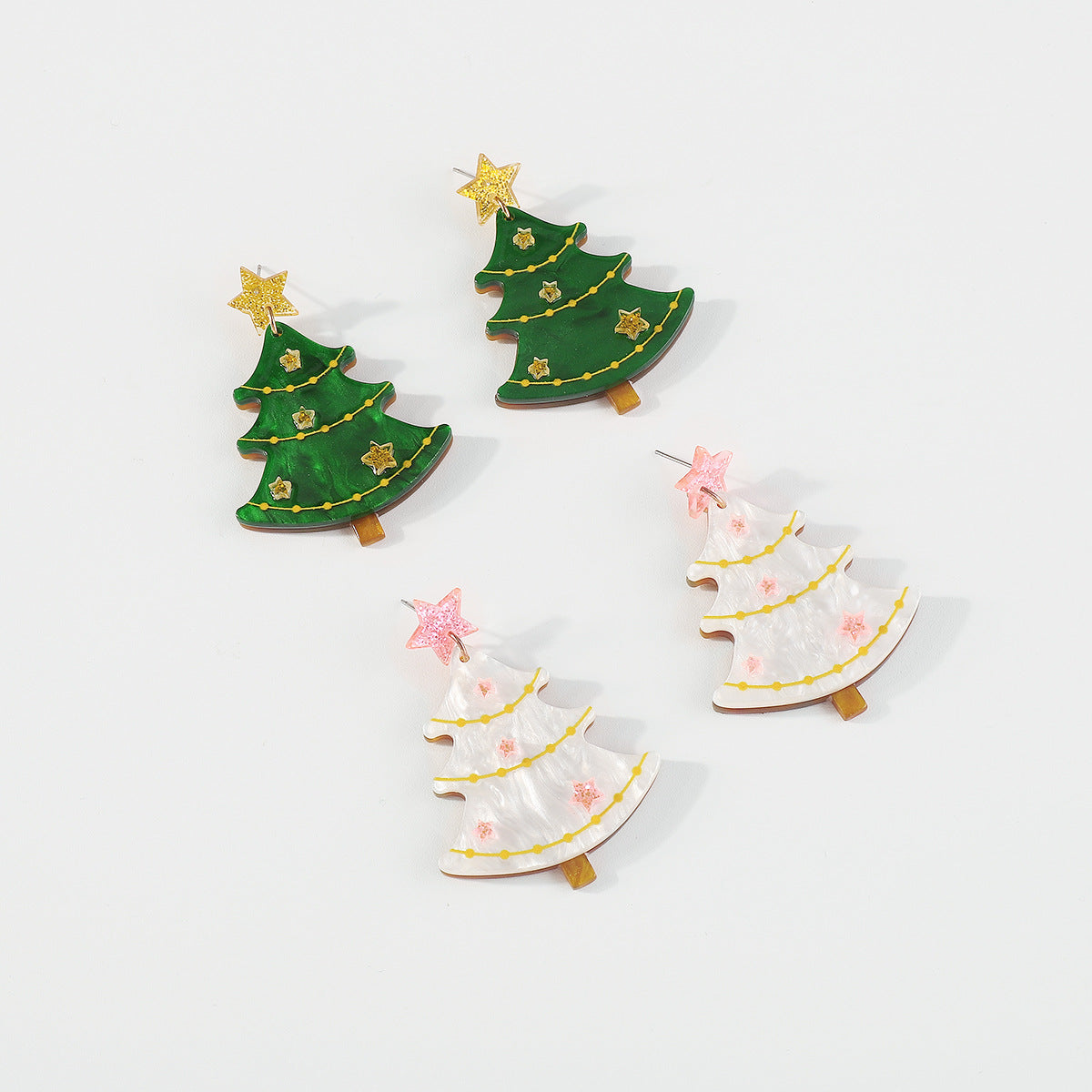 Acrylic Christmas Tree Earrings
