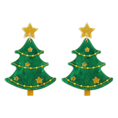 Acrylic Christmas Tree Earrings