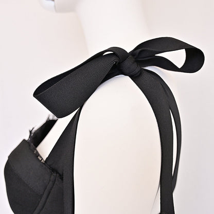 2024 New Bow Lace Bandage Dress Fishtail Hip Party Elegant Women's Wear