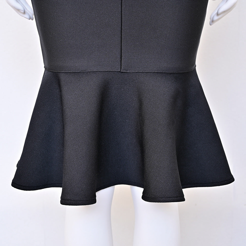 2024 New Bow Lace Bandage Dress Fishtail Hip Party Elegant Women's Wear